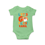 Make Getting Dressed Fun For Your Son With Our "Let's Go Play" Range of Playful Romper - GREEN - 0 - 3 Months Old (Chest 16")