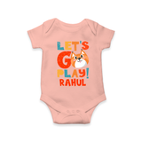 Make Getting Dressed Fun For Your Son With Our "Let's Go Play" Range of Playful Romper - PEACH - 0 - 3 Months Old (Chest 16")