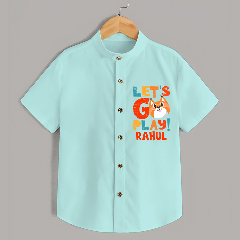 Make Getting Dressed Fun For Your Son With Our "Let's Go Play" Range of Playful Shirts - ARCTIC BLUE - 0 - 6 Months Old (Chest 21")