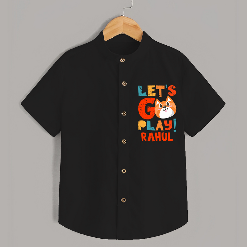 Make Getting Dressed Fun For Your Son With Our "Let's Go Play" Range of Playful Shirts - BLACK - 0 - 6 Months Old (Chest 21")