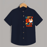 Make Getting Dressed Fun For Your Son With Our "Let's Go Play" Range of Playful Shirts - NAVY BLUE - 0 - 6 Months Old (Chest 21")
