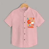 Make Getting Dressed Fun For Your Son With Our "Let's Go Play" Range of Playful Shirts - PEACH - 0 - 6 Months Old (Chest 21")