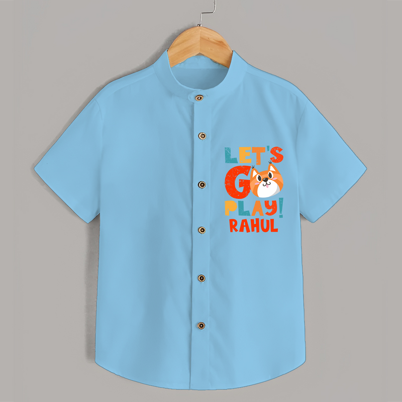Make Getting Dressed Fun For Your Son With Our "Let's Go Play" Range of Playful Shirts - SKY BLUE - 0 - 6 Months Old (Chest 21")