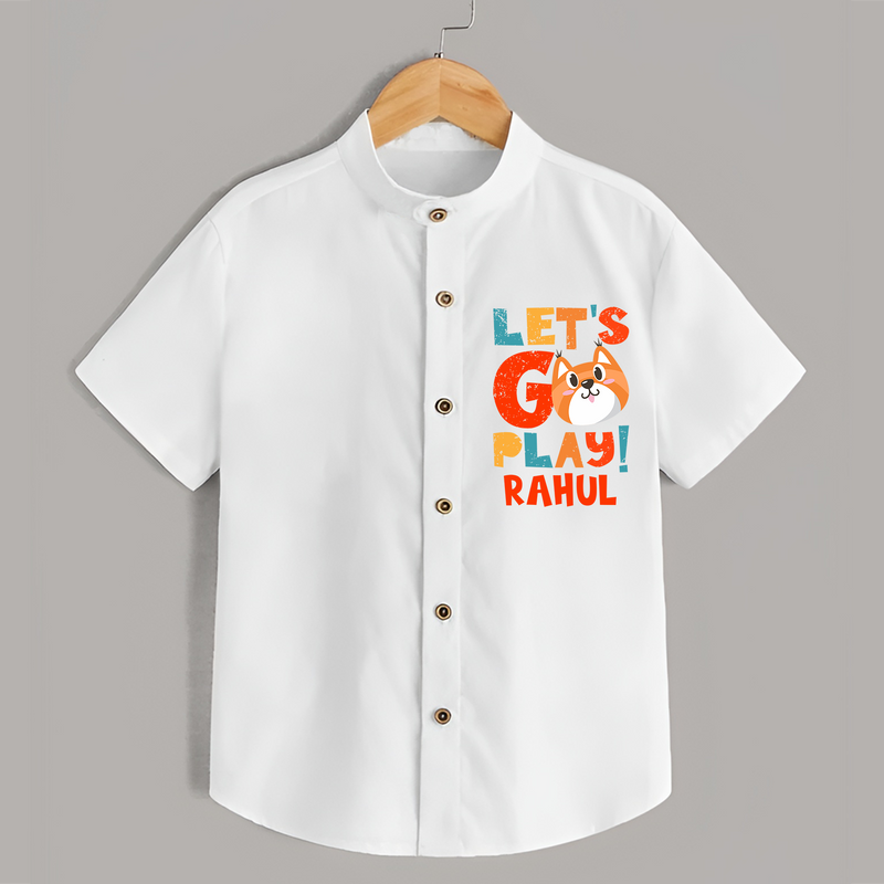 Make Getting Dressed Fun For Your Son With Our "Let's Go Play" Range of Playful Shirts - WHITE - 0 - 6 Months Old (Chest 21")