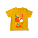 Make Getting Dressed Fun For Your Son With Our "Let's Go Play" Range of Playful T-Shirts - CHROME YELLOW - 0 - 5 Months Old (Chest 17")