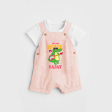 Make Your Little One Stand Out in Style With Our "Make Some Noise" Customized Dungaree set - PEACH - 0 - 5 Months Old (Chest 18")