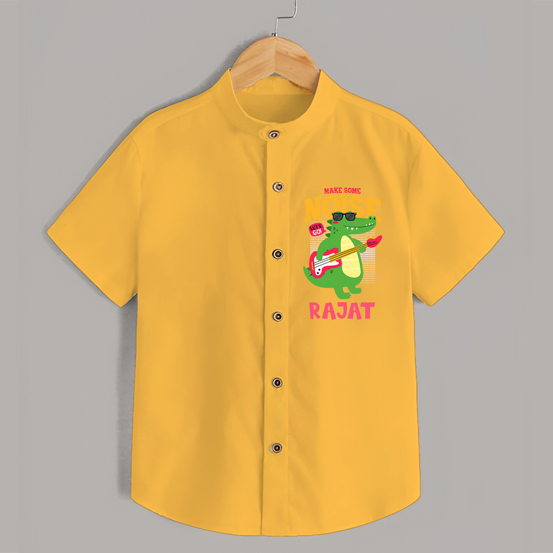 Make Your Little One Stand Out in Style With Our "Make Some Noise" Boys Shirts - YELLOW - 0 - 6 Months Old (Chest 21")