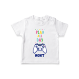 Share The Joy of Creativity And Individuality With Our "Play All Day" Customized T-Shirts - WHITE - 0 - 5 Months Old (Chest 17")