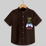 Share The Joy of Creativity And Individuality With Our "Play All Day" Customized Shirts - CHOCOLATE BROWN - 0 - 6 Months Old (Chest 21")