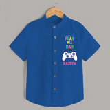 Share The Joy of Creativity And Individuality With Our "Play All Day" Customized Shirts - COBALT BLUE - 0 - 6 Months Old (Chest 21")