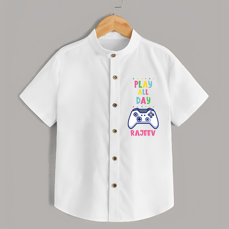 Share The Joy of Creativity And Individuality With Our "Play All Day" Customized Shirts - WHITE - 0 - 6 Months Old (Chest 21")