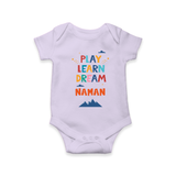 Elevate Your Sons Fashion Game by Adding Our "Play Learn Dream" Casual Romper - LILAC - 0 - 3 Months Old (Chest 16")