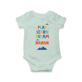 Elevate Your Sons Fashion Game by Adding Our "Play Learn Dream" Casual Romper - MINT GREEN - 0 - 3 Months Old (Chest 16")