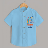 Elevate Your Sons Fashion Game by Adding Our "Play Learn Dream" Casual Shirts - SKY BLUE - 0 - 6 Months Old (Chest 21")