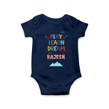 Elevate Your Sons Fashion Game by Adding Our "Play Learn Dream" Casual Romper - NAVY BLUE - 0 - 3 Months Old (Chest 16")