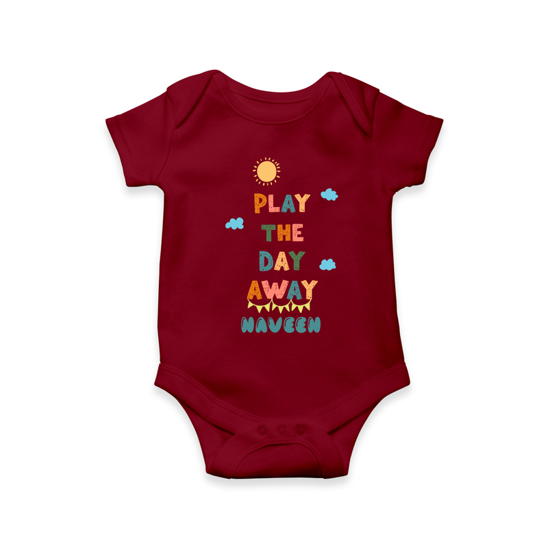 Elevate Your Sons Casual Attire With Our "Play The Day Away" Stylish Romper - MAROON - 0 - 3 Months Old (Chest 16")