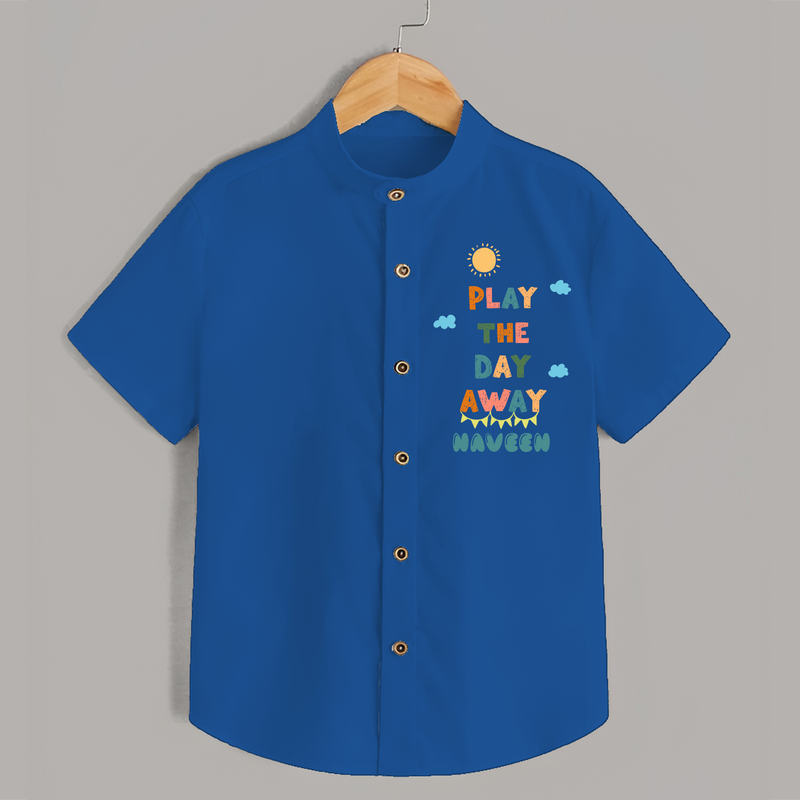 Elevate Your Sons Casual Attire With Our "Play The Day Away" Stylish Shirts - COBALT BLUE - 0 - 6 Months Old (Chest 21")