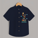 Elevate Your Sons Casual Attire With Our "Play The Day Away" Stylish Shirts - NAVY BLUE - 0 - 6 Months Old (Chest 21")