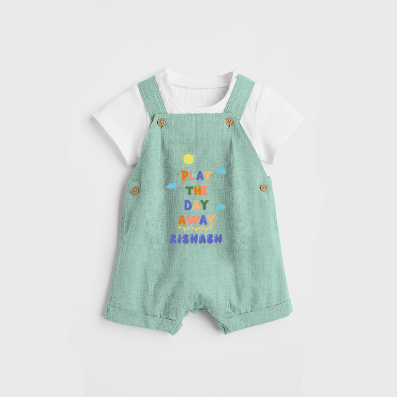 Elevate Your Sons Casual Attire With Our "Play The Day Away" Stylish Customized Dungaree set - MINT GREEN - 0 - 5 Months Old (Chest 18")