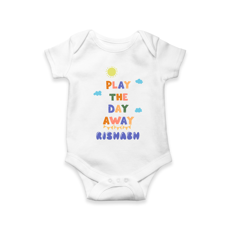 Elevate Your Sons Casual Attire With Our "Play The Day Away" Stylish Romper - WHITE - 0 - 3 Months Old (Chest 16")