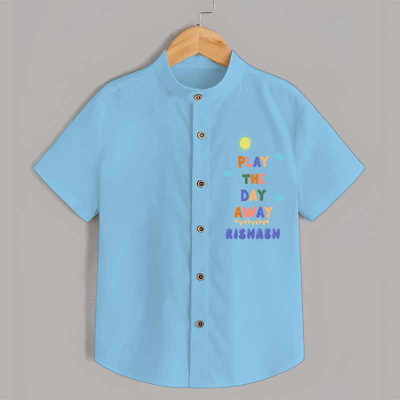 Elevate Your Sons Casual Attire With Our "Play The Day Away" Stylish Shirts - SKY BLUE - 0 - 6 Months Old (Chest 21")