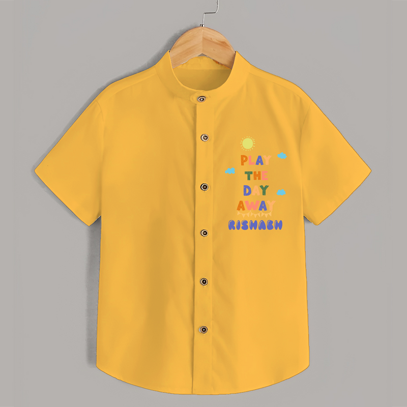 Elevate Your Sons Casual Attire With Our "Play The Day Away" Stylish Shirts - YELLOW - 0 - 6 Months Old (Chest 21")