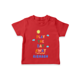 Elevate Your Sons Casual Attire With Our "Play The Day Away" Stylish T-Shirts - RED - 0 - 5 Months Old (Chest 17")