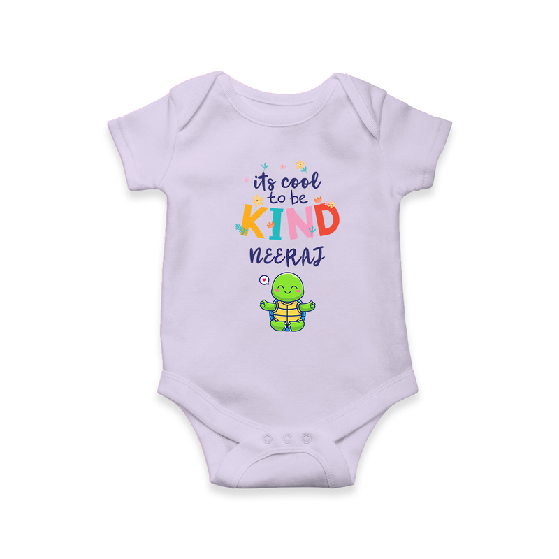 Enhance Your Boys Style Quotient With Our "Its Cool to Be Kind" Casual Romper - LILAC - 0 - 3 Months Old (Chest 16")