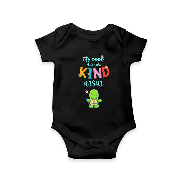 Enhance Your Boys Style Quotient With Our "Its Cool to Be Kind" Casual Romper - BLACK - 0 - 3 Months Old (Chest 16")