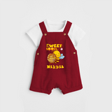 Add a Touch of Whimsy to Their Wardrobe With Our "Sweet Tooth" Customized Dungaree set - RED - 0 - 5 Months Old (Chest 18")