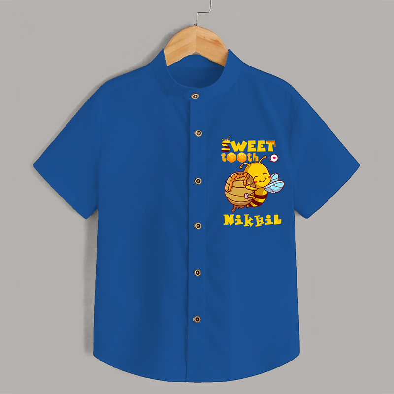 Add a Touch of Whimsy to Their Wardrobe With Our "Sweet Tooth" Casual Shirts - COBALT BLUE - 0 - 6 Months Old (Chest 21")