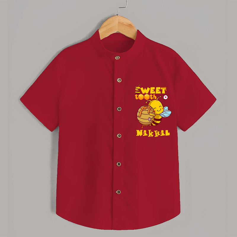 Add a Touch of Whimsy to Their Wardrobe With Our "Sweet Tooth" Casual Shirts - RED - 0 - 6 Months Old (Chest 21")