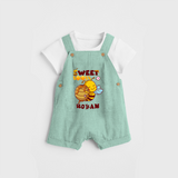 Add a Touch of Whimsy to Their Wardrobe With Our "Sweet Tooth" Customized Dungaree set - MINT GREEN - 0 - 5 Months Old (Chest 18")