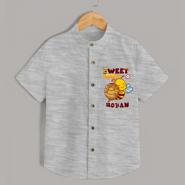 Add a Touch of Whimsy to Their Wardrobe With Our "Sweet Tooth" Casual Shirts - GREY MELANGE - 0 - 6 Months Old (Chest 21")