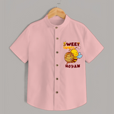 Add a Touch of Whimsy to Their Wardrobe With Our "Sweet Tooth" Casual Shirts - PEACH - 0 - 6 Months Old (Chest 21")