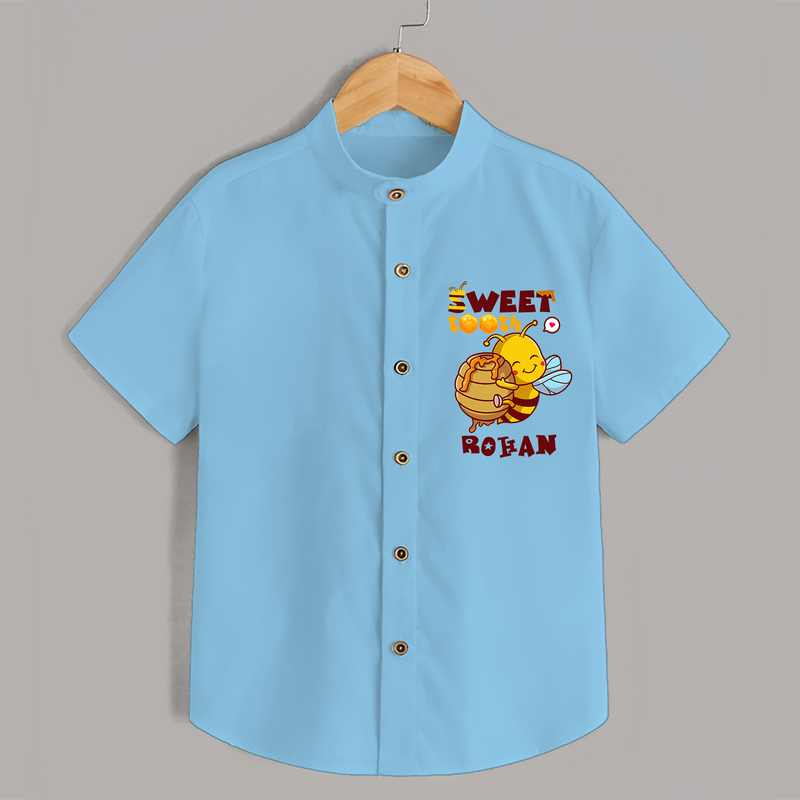 Add a Touch of Whimsy to Their Wardrobe With Our "Sweet Tooth" Casual Shirts - SKY BLUE - 0 - 6 Months Old (Chest 21")