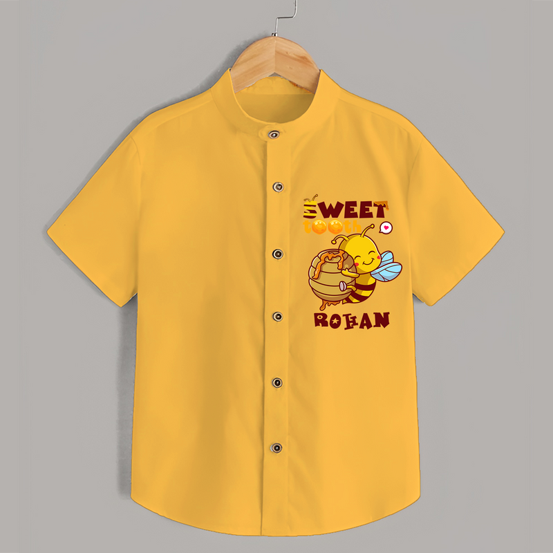 Add a Touch of Whimsy to Their Wardrobe With Our "Sweet Tooth" Casual Shirts - YELLOW - 0 - 6 Months Old (Chest 21")