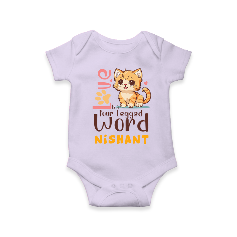 Refresh Your Sons Wardrobe With "Love is a Four Legged Word" Casual Romper - LILAC - 0 - 3 Months Old (Chest 16")