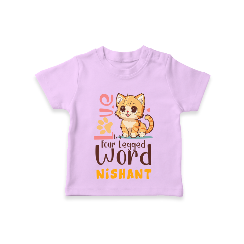 Refresh Your Sons Wardrobe With "Love is a Four Legged Word" Casual T-Shirts - LILAC - 0 - 5 Months Old (Chest 17")