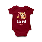 Refresh Your Sons Wardrobe With "Love is a Four Legged Word" Casual Romper - MAROON - 0 - 3 Months Old (Chest 16")