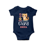 Refresh Your Sons Wardrobe With "Love is a Four Legged Word" Casual Romper - NAVY BLUE - 0 - 3 Months Old (Chest 16")