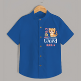 Refresh Your Sons Wardrobe With "Love is a Four Legged Word" Casual Shirts. - COBALT BLUE - 0 - 6 Months Old (Chest 21")