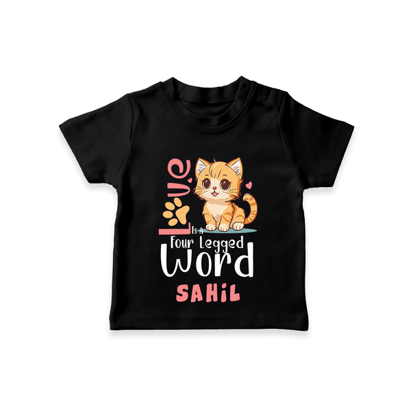 Refresh Your Sons Wardrobe With "Love is a Four Legged Word" Casual T-Shirts - BLACK - 0 - 5 Months Old (Chest 17")