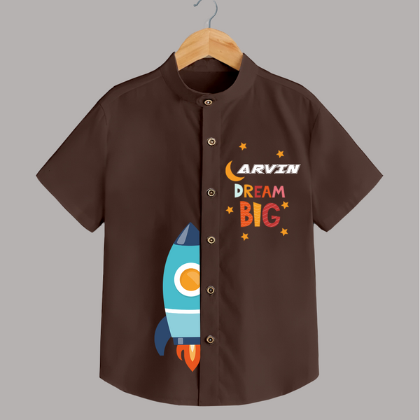 Dream Big Shirt | Custom Shirt for Little Dreamers - CHOCOLATE BROWN - 0 - 6 Months Old (Chest 23")