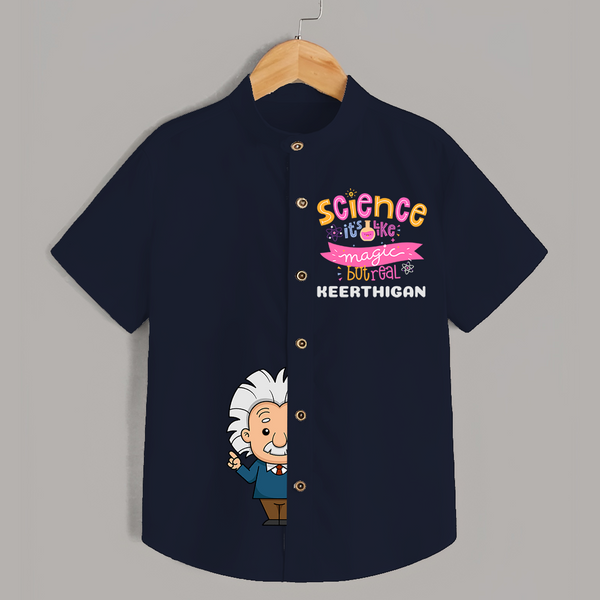 Science: It's Like Magic But Real Shirt | Personalized Shirt for Young Scientists - NAVY BLUE - 0 - 6 Months Old (Chest 23")
