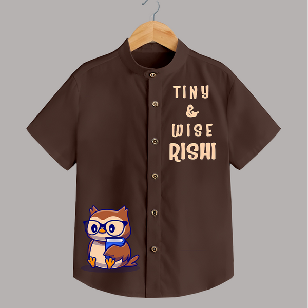 Tiny & Wise Shirt | Personalized Shirt for Little Philosophers - CHOCOLATE BROWN - 0 - 6 Months Old (Chest 23")