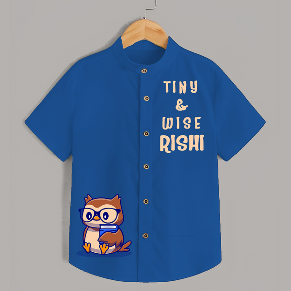 Tiny & Wise Shirt | Personalized Shirt for Little Philosophers - COBALT BLUE - 0 - 6 Months Old (Chest 23")