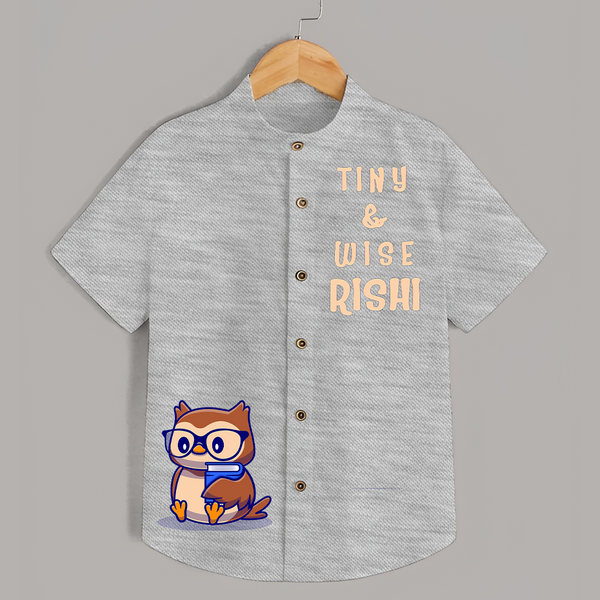 Tiny & Wise Shirt | Personalized Shirt for Little Philosophers - GREY - 0 - 6 Months Old (Chest 23")