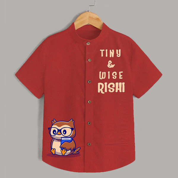Tiny & Wise Shirt | Personalized Shirt for Little Philosophers - RED - 0 - 6 Months Old (Chest 23")
