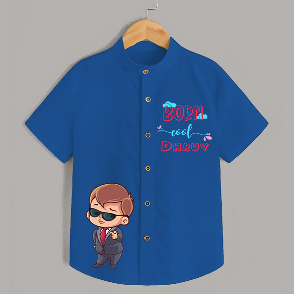 Born Cool Shirt | Custom Shirt for the Coolest Kids - COBALT BLUE - 0 - 6 Months Old (Chest 23")